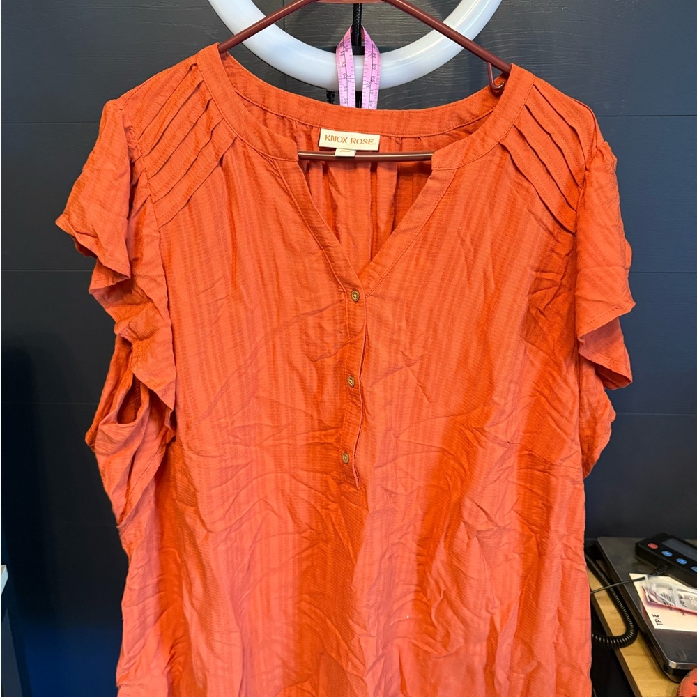 Knox Rose Women's Orange Blouse - Rebundle @joefegange